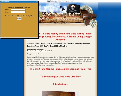 Adsense Pirate – From  A Day To 0+ A Month